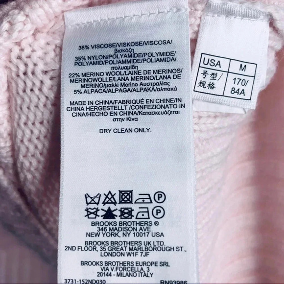 Brooks Brothers Red Fleece Pink Wool Blend Sweater Size Medium - Picture 8 of 8